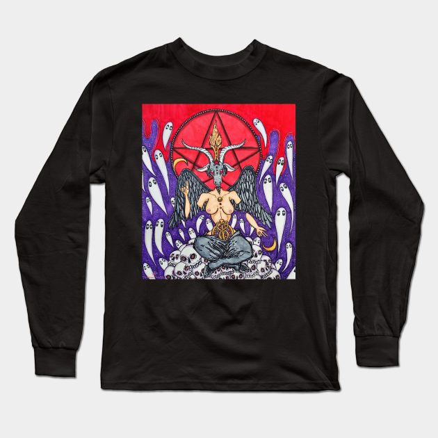 Baphomet Long Sleeve T-Shirt by nannonthehermit